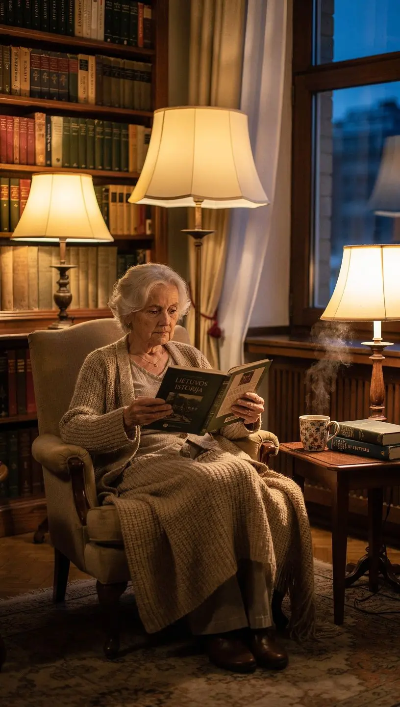 Mājas komforts, kur ģimenes locekļi kopā atpūšas un dalās savās pieredzēs.